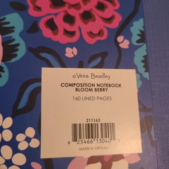 *SOLD* NEW Vera Bradley Bloom Berry Stationary Set Notebook Pen Cup Binder - Picture 8 of 16